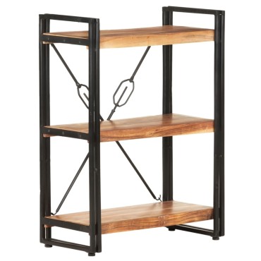vidaXL Βιβλιοθήκη με 3 Επίπεδα 60x30x80cm από Μασίφ Ξύλο Ακακίας 1 τεμ.