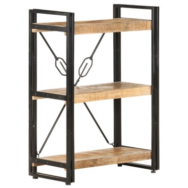 vidaXL Βιβλιοθήκη με 3 Επίπεδα 60x30x80cm Μασίφ Ξύλο Μάνγκο 1 τεμ.