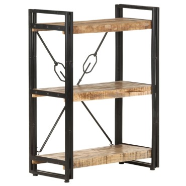vidaXL Βιβλιοθήκη με 3 Επίπεδα 60x30x80cm Μασίφ Ξύλο Μάνγκο 1 τεμ.