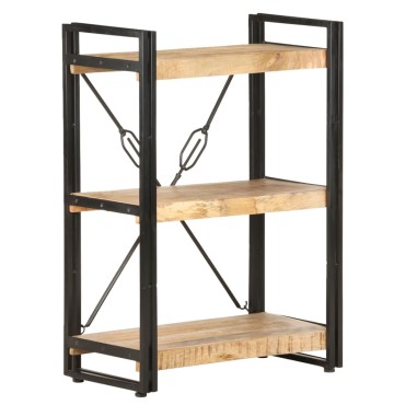 vidaXL Βιβλιοθήκη με 3 Επίπεδα 60x30x80cm Μασίφ Ξύλο Μάνγκο 1 τεμ.