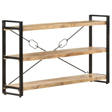 vidaXL Βιβλιοθήκη με 3 Επίπεδα 140x30x80cm από Μασίφ Ξύλο Μάνγκο 1 τεμ.