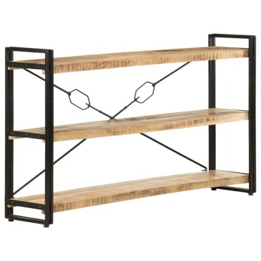 vidaXL Βιβλιοθήκη με 3 Επίπεδα 140x30x80cm από Μασίφ Ξύλο Μάνγκο 1 τεμ.