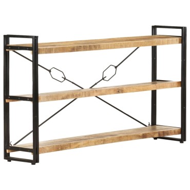 vidaXL Βιβλιοθήκη με 3 Επίπεδα 140x30x80cm από Μασίφ Ξύλο Μάνγκο 1 τεμ.