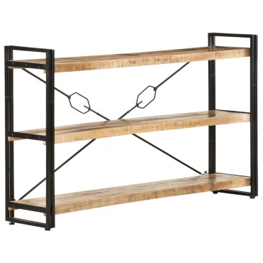 vidaXL Βιβλιοθήκη με 3 Επίπεδα 140x30x80cm από Μασίφ Ξύλο Μάνγκο 1 τεμ.