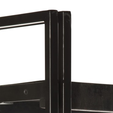 vidaXL Βιβλιοθήκη με 3 Επίπεδα Μαύρη 40x30x80cm Μασίφ Ξύλο Μάνγκο 1 τεμ.