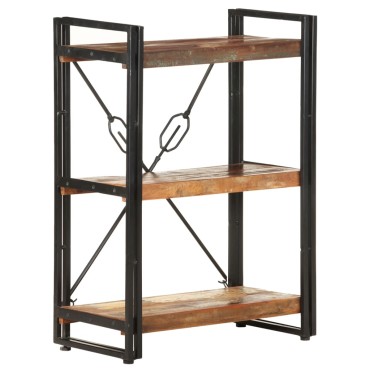vidaXL Βιβλιοθήκη με 3 Επίπεδα 60x30x80cm Μασίφ Ανακυκλωμένο Ξύλο 1 τεμ.