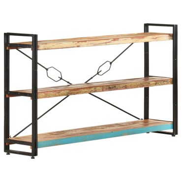 vidaXL Βιβλιοθήκη με 3 Επίπεδα 140x30x80cm Μασίφ Ανακυκλωμένο Ξύλο 1 τεμ.