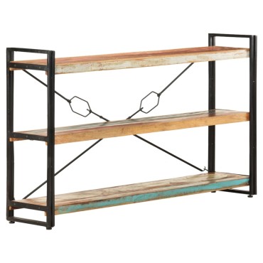 vidaXL Βιβλιοθήκη με 3 Επίπεδα 140x30x80cm Μασίφ Ανακυκλωμένο Ξύλο 1 τεμ.