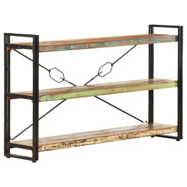 vidaXL Βιβλιοθήκη με 3 Επίπεδα 140x30x80cm Μασίφ Ανακυκλωμένο Ξύλο 1 τεμ.