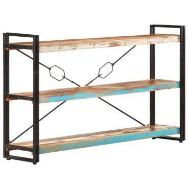 vidaXL Βιβλιοθήκη με 3 Επίπεδα 140x30x80cm Μασίφ Ανακυκλωμένο Ξύλο 1 τεμ.