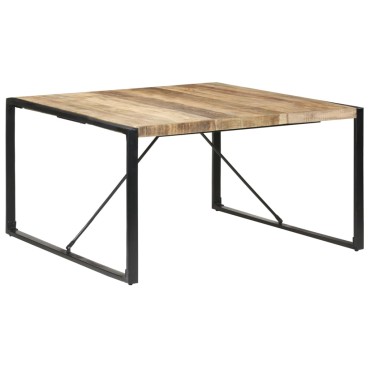 vidaXL Τραπεζαρία 140x140x75cm από Ακατέργαστο Ξύλο Μάνγκο 1 τεμ.