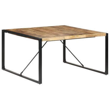 vidaXL Τραπεζαρία 140x140x75cm από Ακατέργαστο Ξύλο Μάνγκο 1 τεμ.
