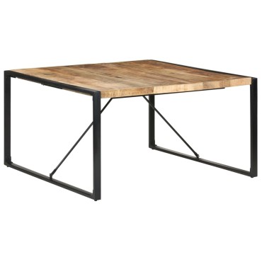 vidaXL Τραπεζαρία 140x140x75cm από Ακατέργαστο Ξύλο Μάνγκο 1 τεμ.