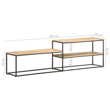 vidaXL Έπιπλο Τηλεόρασης 180x30x50cm από Ακατέργαστο Ξύλο Μάνγκο