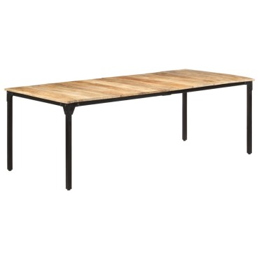 vidaXL Τραπεζαρία 220x100x76cm από Ακατέργαστο Ξύλο Μάνγκο 1 τεμ.