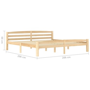 vidaXL Πλαίσιο Κρεβατιού 200x200cm από Μασίφ Ξύλο Πεύκου 1 τεμ. - Διπλό