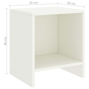 vidaXL Κομοδίνα 2 τεμ. Λευκά 35x30x40cm από Μασίφ Ξύλο Πεύκου
