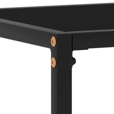 vidaXL Τραπέζι Κονσόλα Μαύρο 80x35x75cm από Ψημένο Γυαλί 1 τεμ.