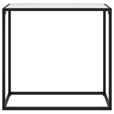 vidaXL Τραπέζι Κονσόλα Λευκό 80x35x75cm από Ψημένο Γυαλί 1 τεμ.