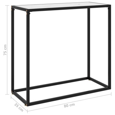 vidaXL Τραπέζι Κονσόλα Λευκό 80x35x75cm από Ψημένο Γυαλί 1 τεμ.