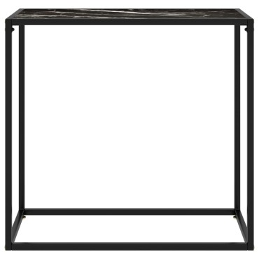 vidaXL Τραπέζι Κονσόλα Μαύρο 80x35x75cm από Ψημένο Γυαλί 1 τεμ.