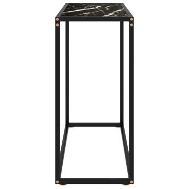 vidaXL Τραπέζι Κονσόλα Μαύρο 80x35x75cm από Ψημένο Γυαλί 1 τεμ.