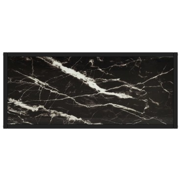vidaXL Τραπέζι Κονσόλα Μαύρο 80x35x75cm από Ψημένο Γυαλί 1 τεμ.