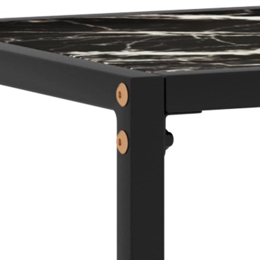 vidaXL Τραπέζι Κονσόλα Μαύρο 80x35x75cm από Ψημένο Γυαλί 1 τεμ.