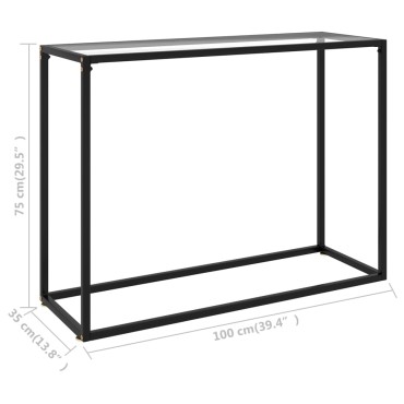 vidaXL Τραπέζι Κονσόλα Διαφανές 100x35x75cm από Ψημένο Γυαλί 1 τεμ.