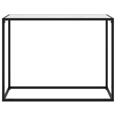 vidaXL Τραπέζι Κονσόλα Λευκό 100x35x75cm από Ψημένο Γυαλί 1 τεμ.