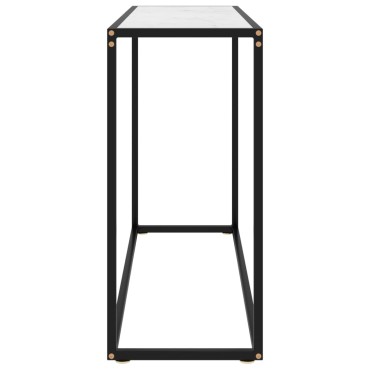 vidaXL Τραπέζι Κονσόλα Λευκό 100x35x75cm από Ψημένο Γυαλί 1 τεμ.