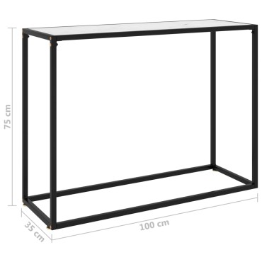 vidaXL Τραπέζι Κονσόλα Λευκό 100x35x75cm από Ψημένο Γυαλί 1 τεμ.
