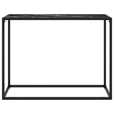 vidaXL Τραπέζι Κονσόλα Μαύρο 100x35x75cm από Ψημένο Γυαλί 1 τεμ.