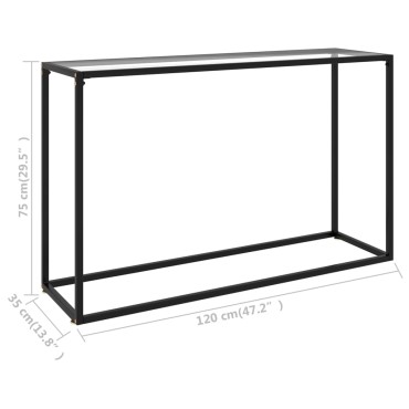 vidaXL Τραπέζι Κονσόλα Διαφανές 120x35x75cm από Ψημένο Γυαλί 1 τεμ.