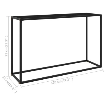 vidaXL Τραπέζι Κονσόλα Μαύρο 120x35x75cm από Ψημένο Γυαλί 1 τεμ.