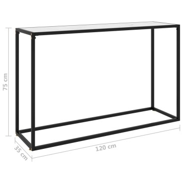 vidaXL Τραπέζι Κονσόλα Λευκό 120x35x75cm από Ψημένο Γυαλί 1 τεμ.