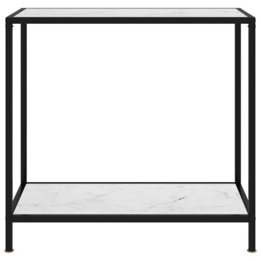 vidaXL Τραπέζι Κονσόλα Λευκό 80x35x75cm από Ψημένο Γυαλί 1 τεμ.
