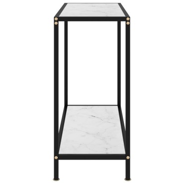 vidaXL Τραπέζι Κονσόλα Λευκό 80x35x75cm από Ψημένο Γυαλί 1 τεμ.