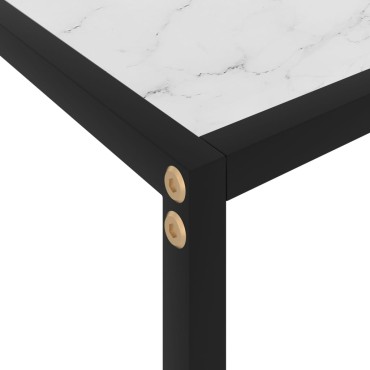 vidaXL Τραπέζι Κονσόλα Λευκό 80x35x75cm από Ψημένο Γυαλί 1 τεμ.