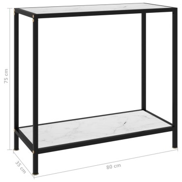 vidaXL Τραπέζι Κονσόλα Λευκό 80x35x75cm από Ψημένο Γυαλί 1 τεμ.