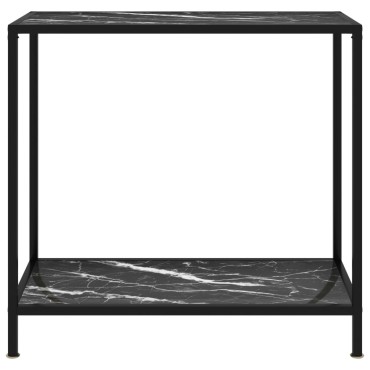 vidaXL Τραπέζι Κονσόλα Μαύρο 80x35x75cm από Ψημένο Γυαλί 1 τεμ.