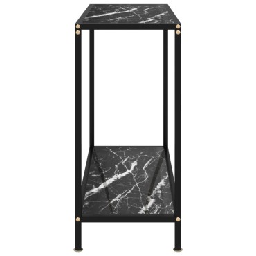 vidaXL Τραπέζι Κονσόλα Μαύρο 80x35x75cm από Ψημένο Γυαλί 1 τεμ.