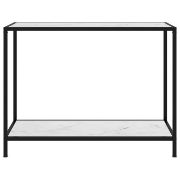 vidaXL Τραπέζι Κονσόλα Λευκό 100x35x75cm από Ψημένο Γυαλί 1 τεμ.
