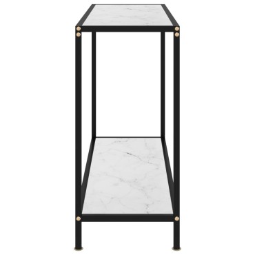 vidaXL Τραπέζι Κονσόλα Λευκό 100x35x75cm από Ψημένο Γυαλί 1 τεμ.