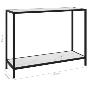 vidaXL Τραπέζι Κονσόλα Λευκό 100x35x75cm από Ψημένο Γυαλί 1 τεμ.