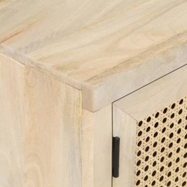 vidaXL Έπιπλο Τηλεόρασης 120x30x40cm Ξύλο Μάνγκο/Φυσικό Ζαχαροκάλαμο