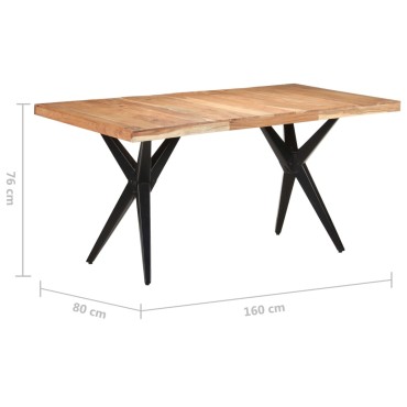 vidaXL Τραπεζαρία 160x80x76cm από Μασίφ Ξύλο Ακακίας 1 τεμ.