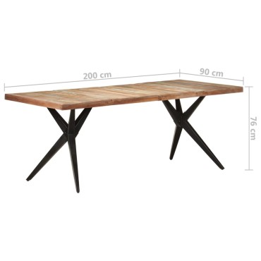 vidaXL Τραπεζαρία 200x90x76cm από Μασίφ Ανακυκλωμένο Ξύλο 1 τεμ.