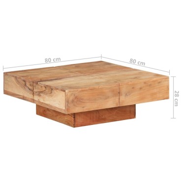 vidaXL Τραπεζάκι Σαλονιού 80x80x28cm από Μασίφ Ξύλο Ακακίας 1 τεμ.