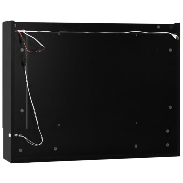 vidaXL Καθρέφτης Μπάνιου με Ντουλάπι / LED Μαύρο 80x15x60cm MDF 1 τεμ.
